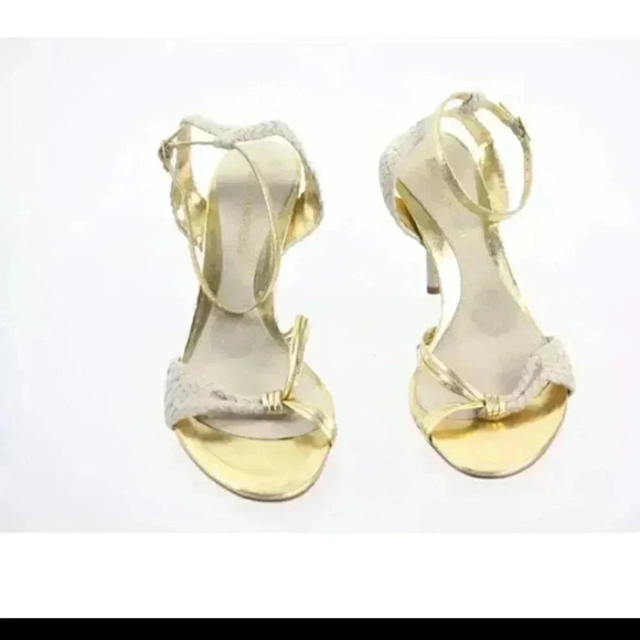 Enzo Angiolini cream and  gold sandals sz 6 M - Picture 1 of 3